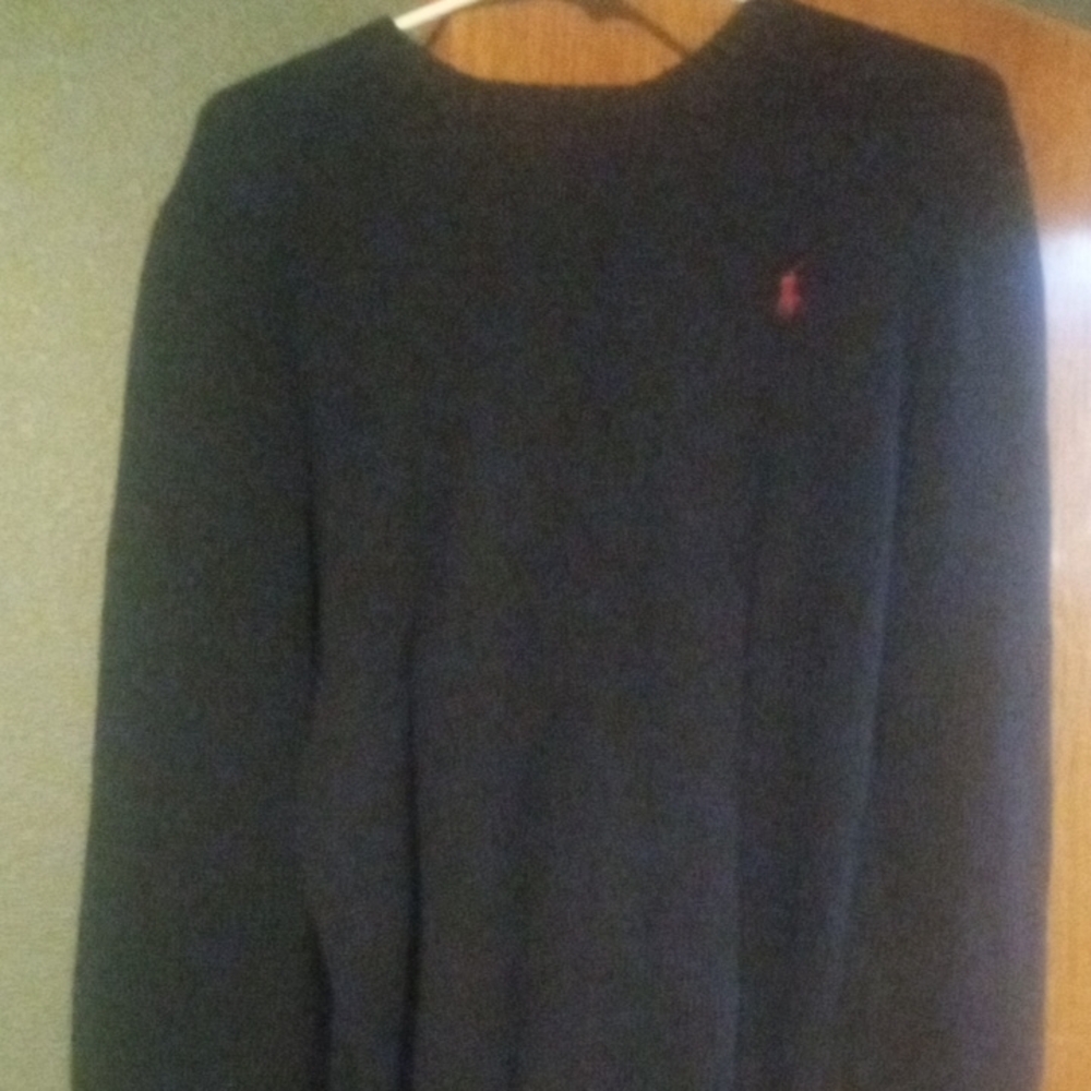 Polo Ralph Lauren Dark Blue Cardigan with Red Logo